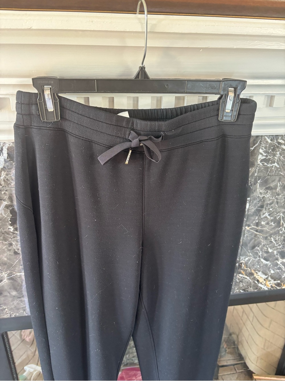 SPANX Black Ponte Drawstring Joggers Slim Leg